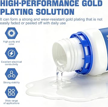 Gold Plating Solution, 24k Electroplating Solution, Gold Plating Kit for Jewelry, Intended for Electroplating Equipmentideal, for Jewelers, Restorers and DIY Enthusiasts