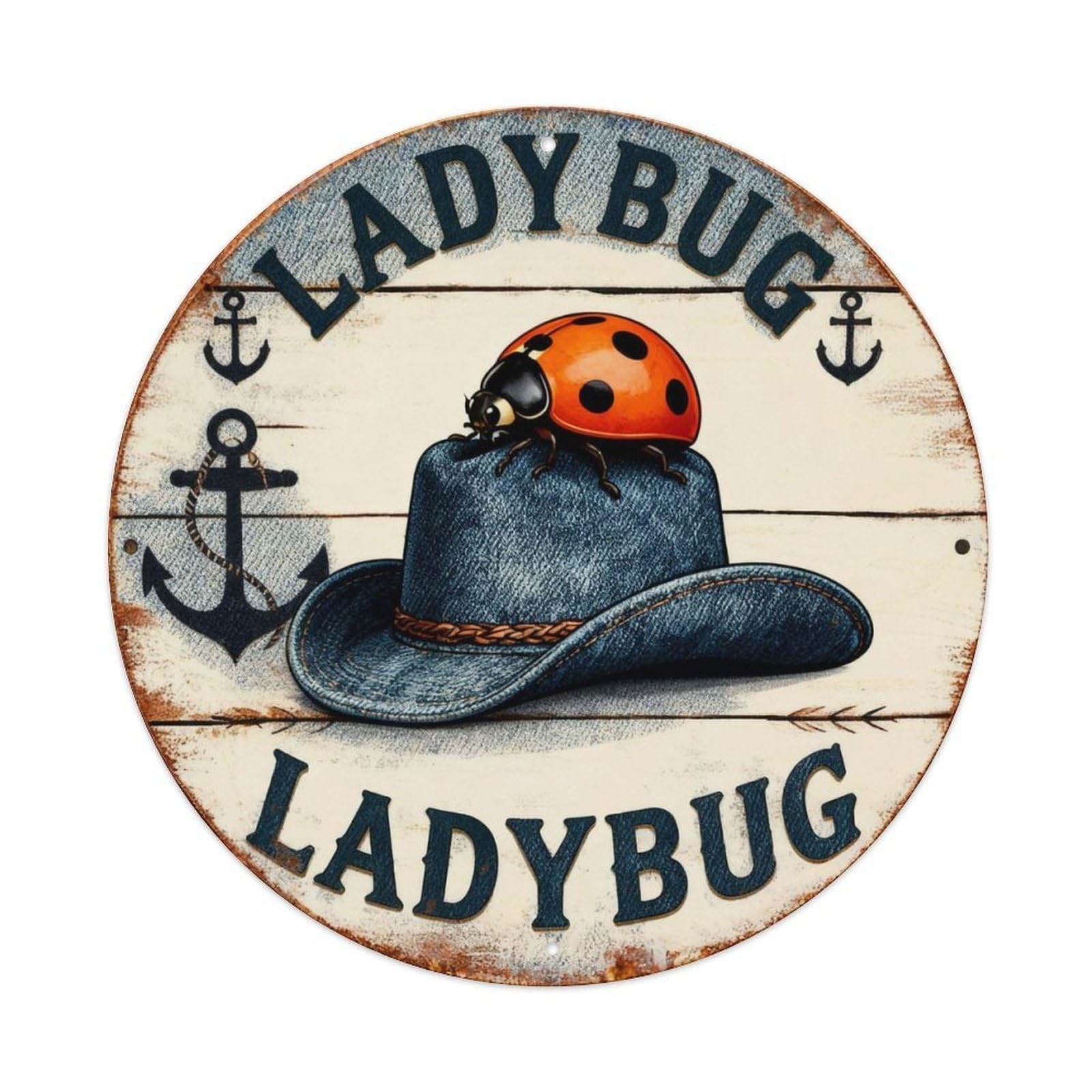 Ladybug Sign Metal Tin Sign Plaque