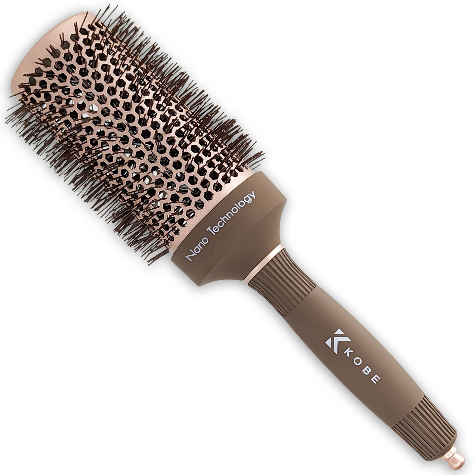 Kobe Professional Heat-Retaining Ceramic & Ionic Round Hair Brush for Blow Drying - With Nanotechnology - 53mm Barrel Brush - Blow Dry Hair Brush,Curling Brush