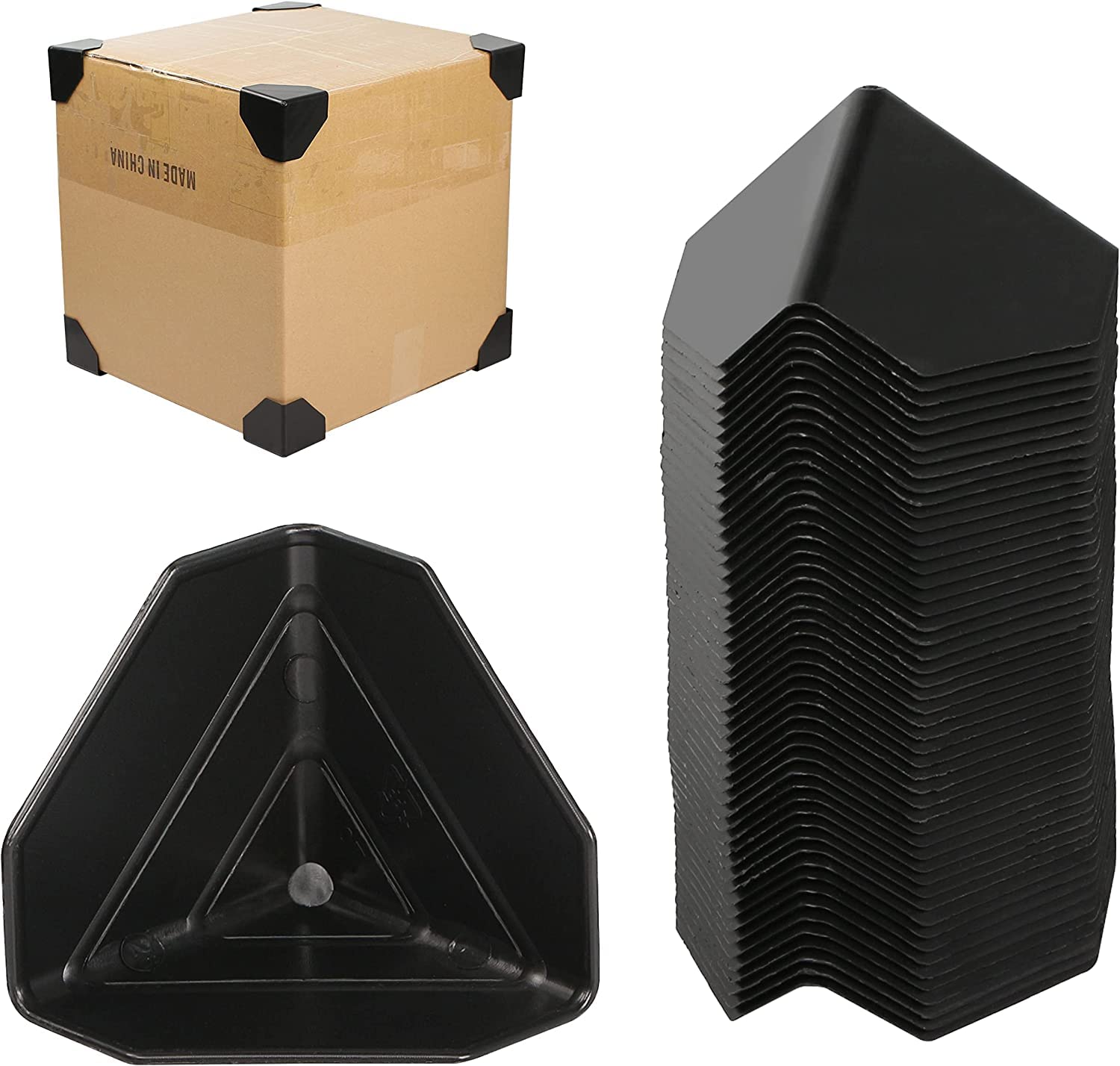 50 Count Plastic Box Corner Protector for Shipping Boxes, Reduce Damages to Boxes During Shipping