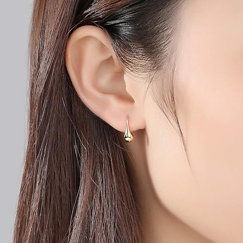 Miniatura 6 de OUXi Hoop Huggies Earrings 18K Gold Plated, Rainbow Cubic Zirconia S925 Sterling Earring for Women Jewelry Trendy, Christmas Birthday Wedding