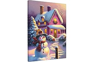 WEASYYDS Pink Christmas Canvas Wall Art