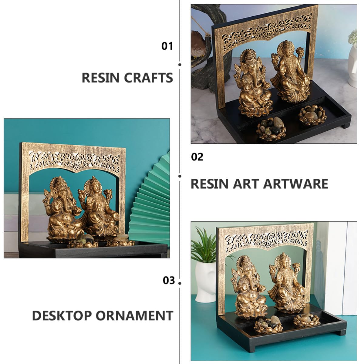 Statua in Resina di Buddha Portacandele Decorativo da Meditazione e Salotto 10 Cm