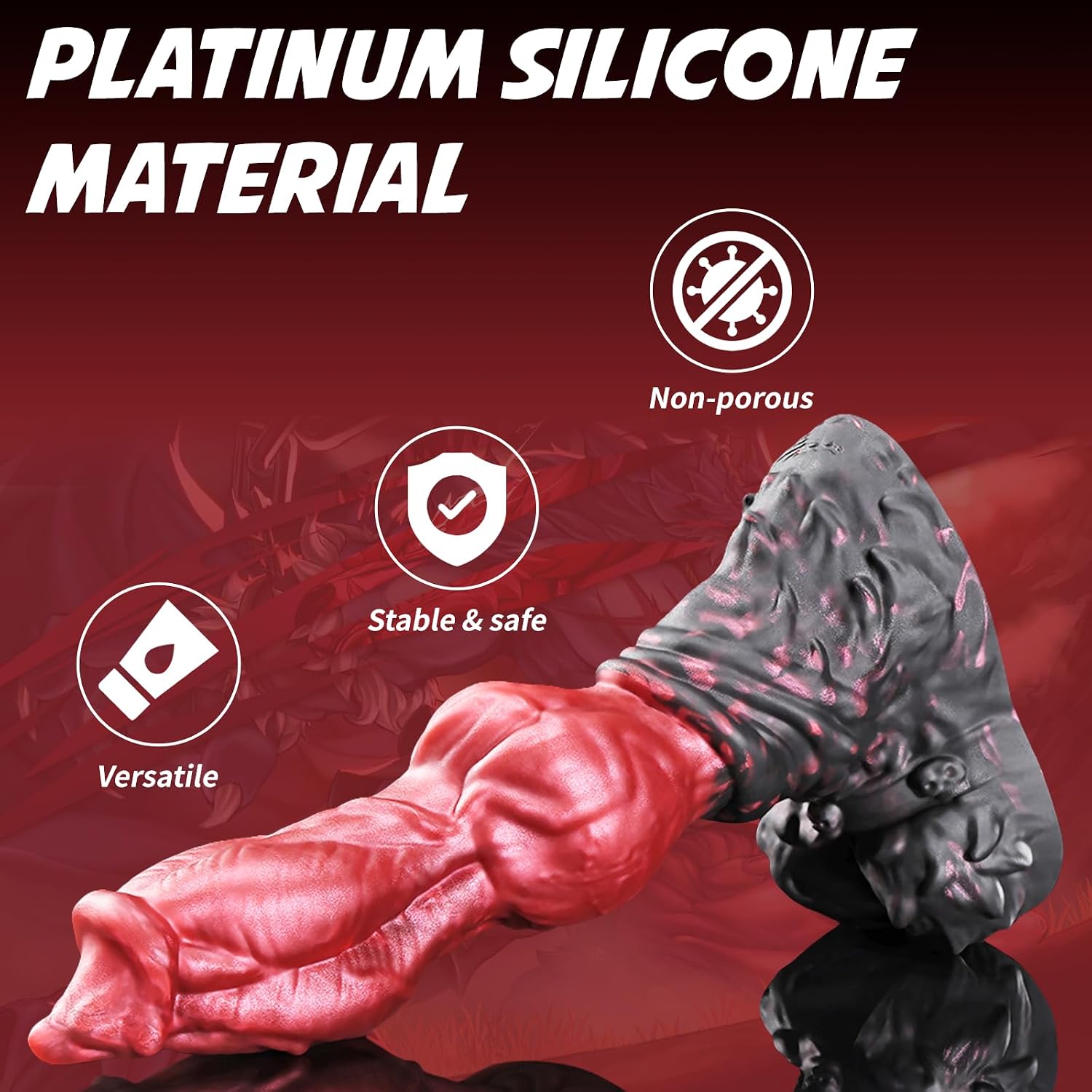 Nothosaur LYKOS （GRAEMEN 2.0） – 6.69 Inch Realistic Sex Toys Monster Dildo with Big Knot Silicone Fantasy Dildo with Strong Suction Cup Thrusting G-Spot Anal Sex - Hells Howl