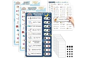 3-in-1 Routine Chart for Kids: Visual Schedule, Chore Chart, Bedtime Guide