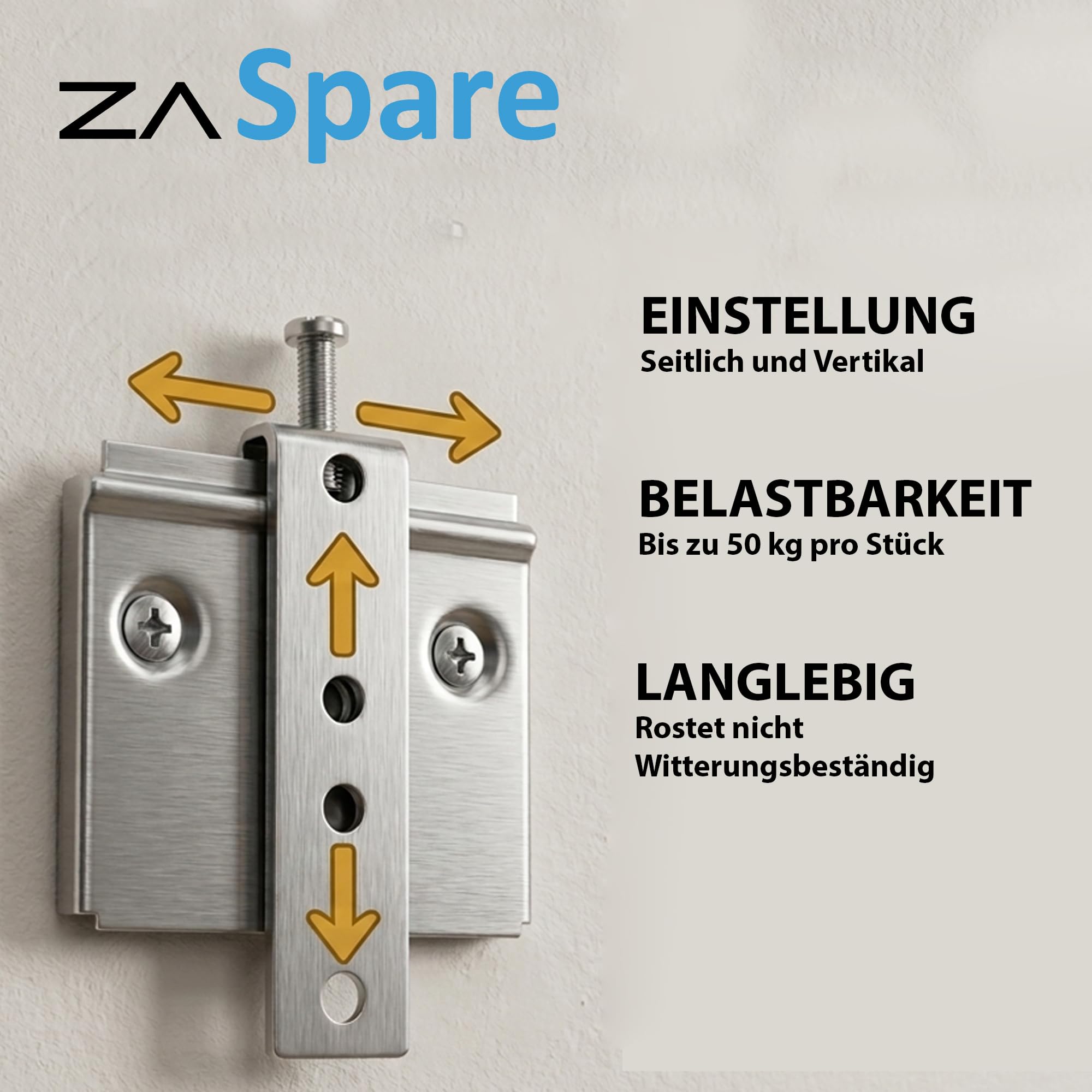 Schrankaufhänger – Robuste hängeschrank halterung mit Höhenverstellung – Für Küchenschränke, Spiegel & Möbel – Einfache Montage - Inkl. Wasserwaage (PACK 50)