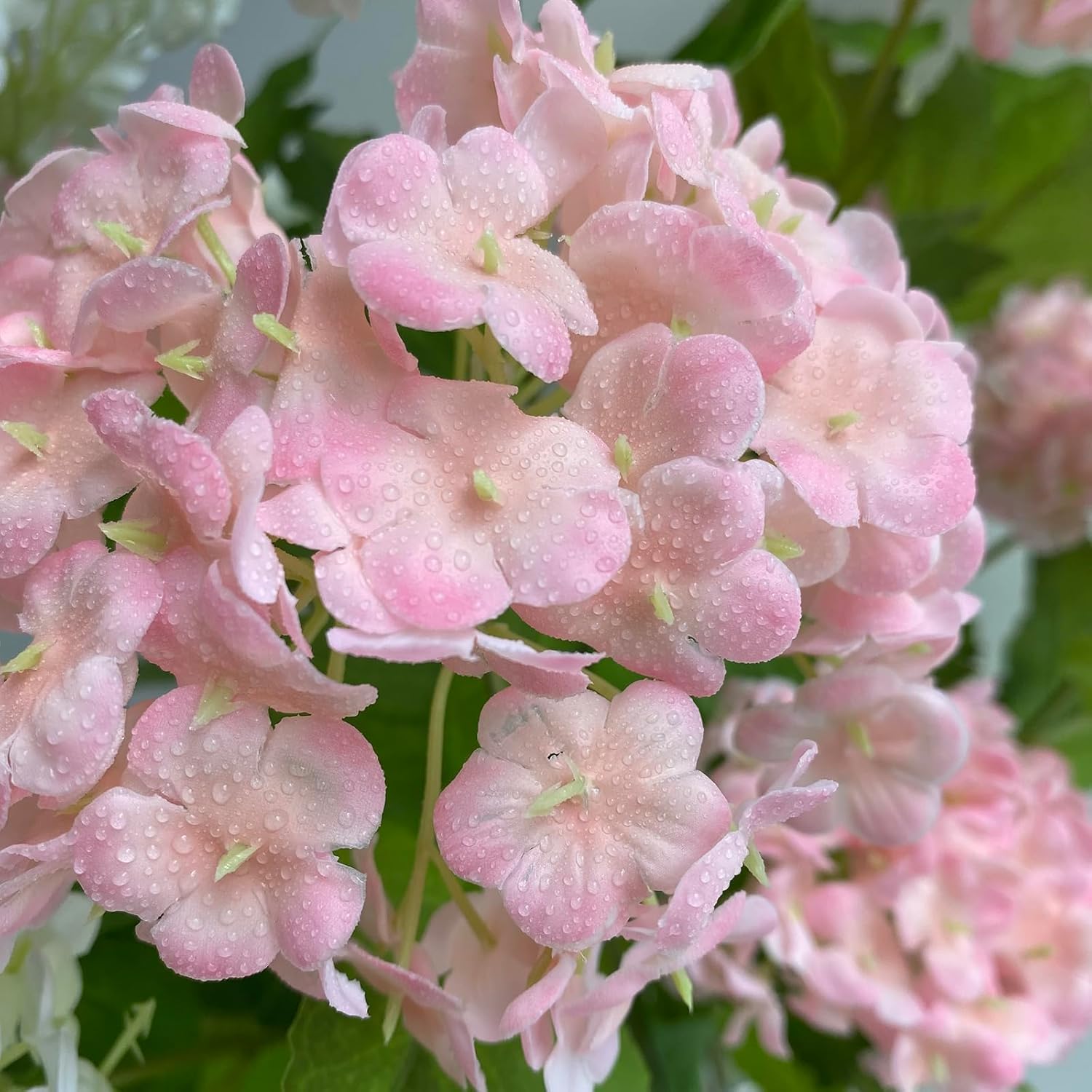 RUZUQE YalzoneMet Artificial Snowball Viburnum Flower Pink 4 Pcs 26.8'' Small Hydrangea 2 Heads Long Stem Real Touch Faux Latex Flowers for Tall Vase Home Christmas Decoration Outdoor Wedding Decor - Image 7