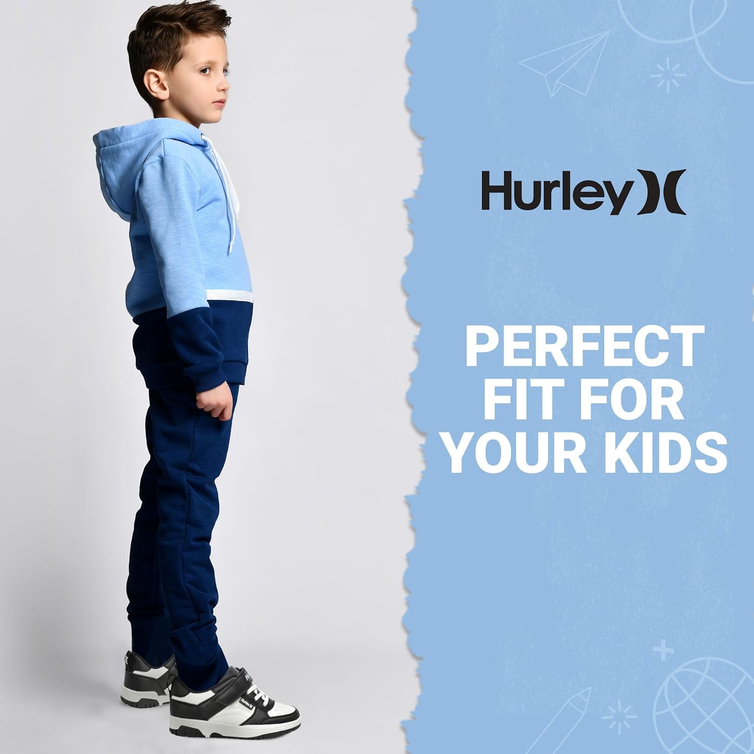 Hurley Kid's Rexx Sneakers with Strap and Shoelace, Low Cut Basketball Shoes for Girls and Boys - Padded Skate Shoes for Kids - Image 6