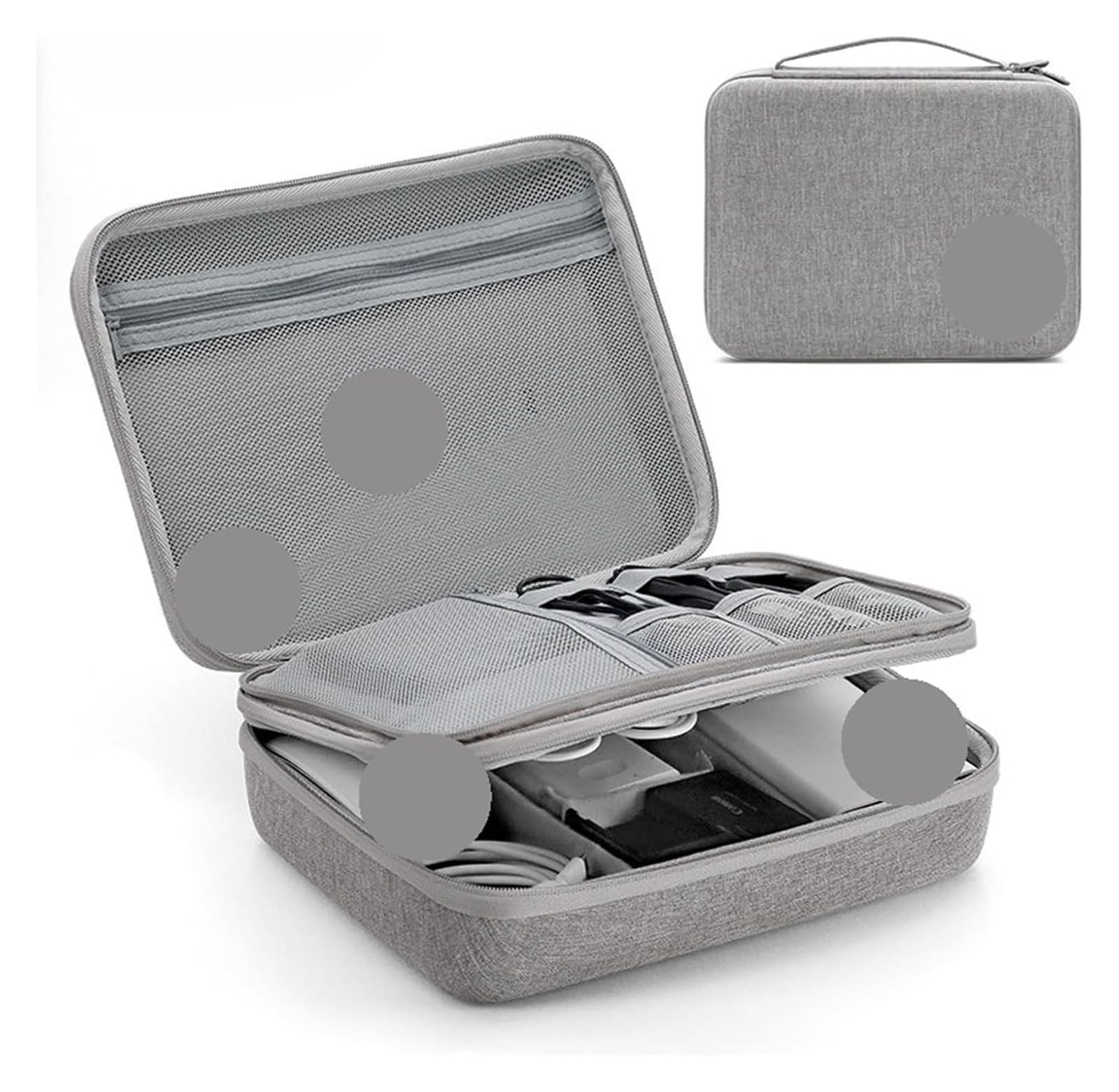 Torba na akcesoria elektroniczne, Etui na elektronikę Power Bank o dużej pojemności Cyfrowa torba podróżna paszport(Double Layer black a)