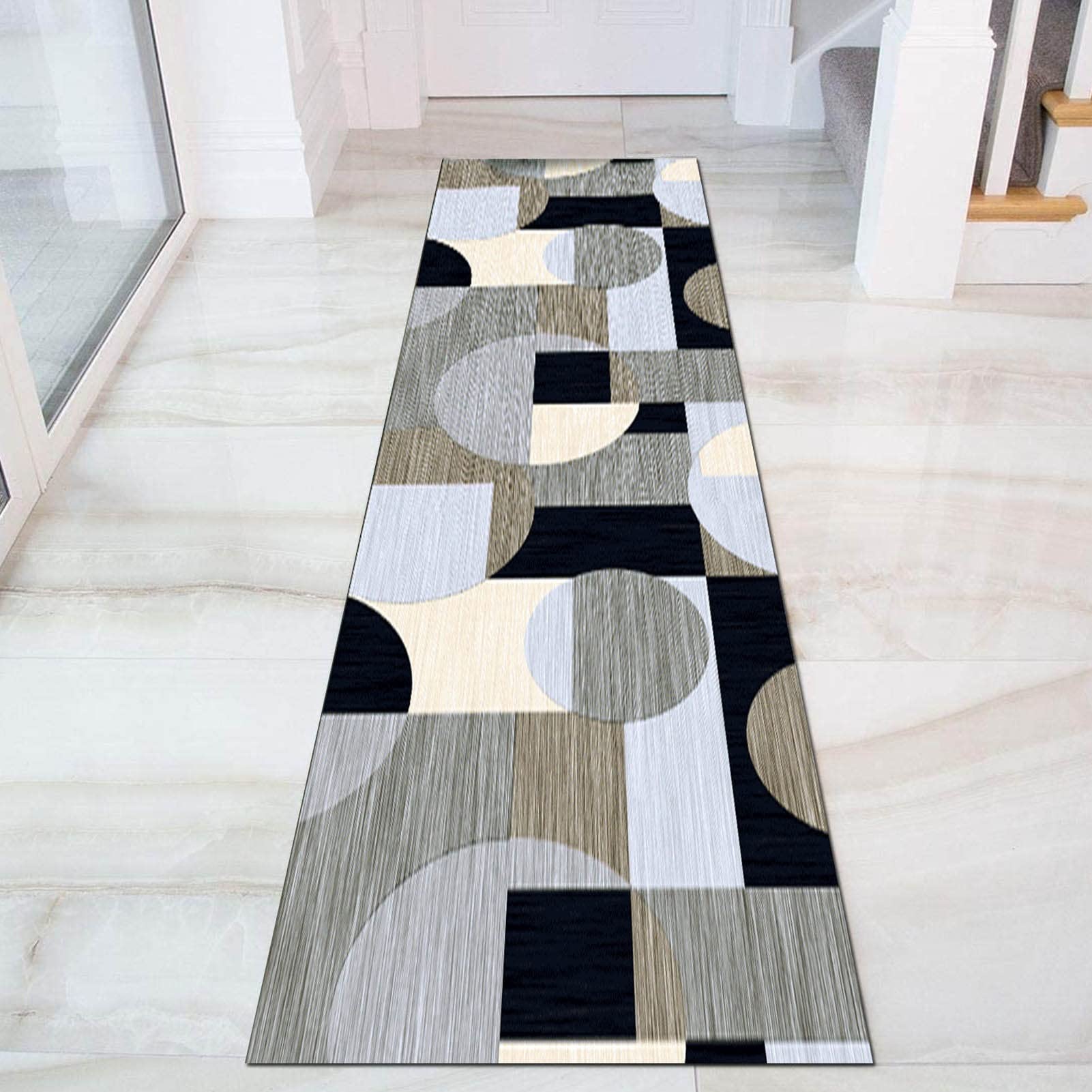 Geometryczny wąski dywanik do przedpokoju, szary dywanik do korytarza kuchennego, długi dywanik 100cm 1,5m 2m 250cm 300cm 4m 5m 6m Mata podłogowa (Size : 60x100cm)