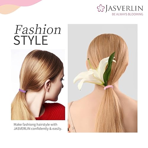 Miniatura 3 de Lazos suaves para el cabello, bandas elásticas de algodón sin costuras para mujeres y niñas, sin daños, coleteros pequeños para cabello grueso y