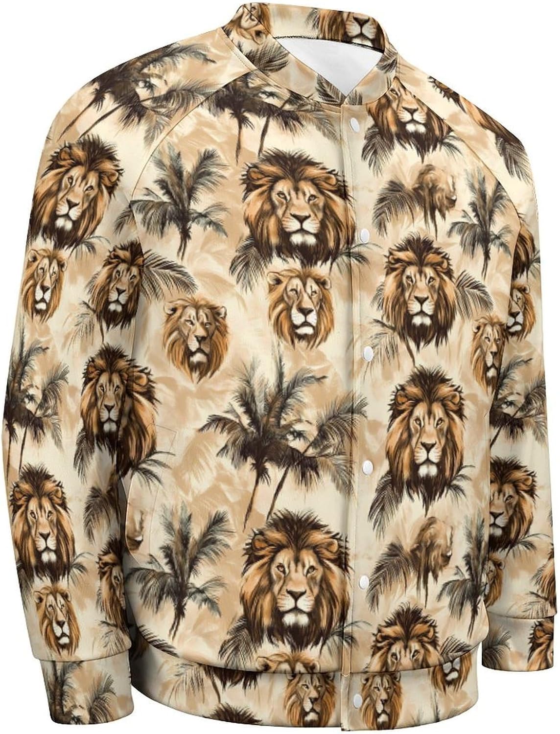 Lion Baseball Jacket Casual Sportswear Bomber Jacket Coat for Men Women