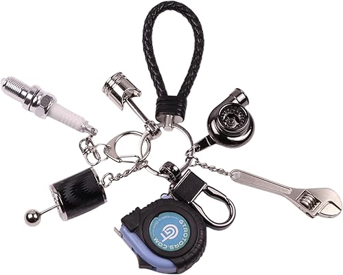 GTRotors Llaveros de automóvil de cinco piezas turbo de pistola caja de cambios de seis velocidades gancho de remolque morado mosquetón negro llave disponible en Yaxa Colombia