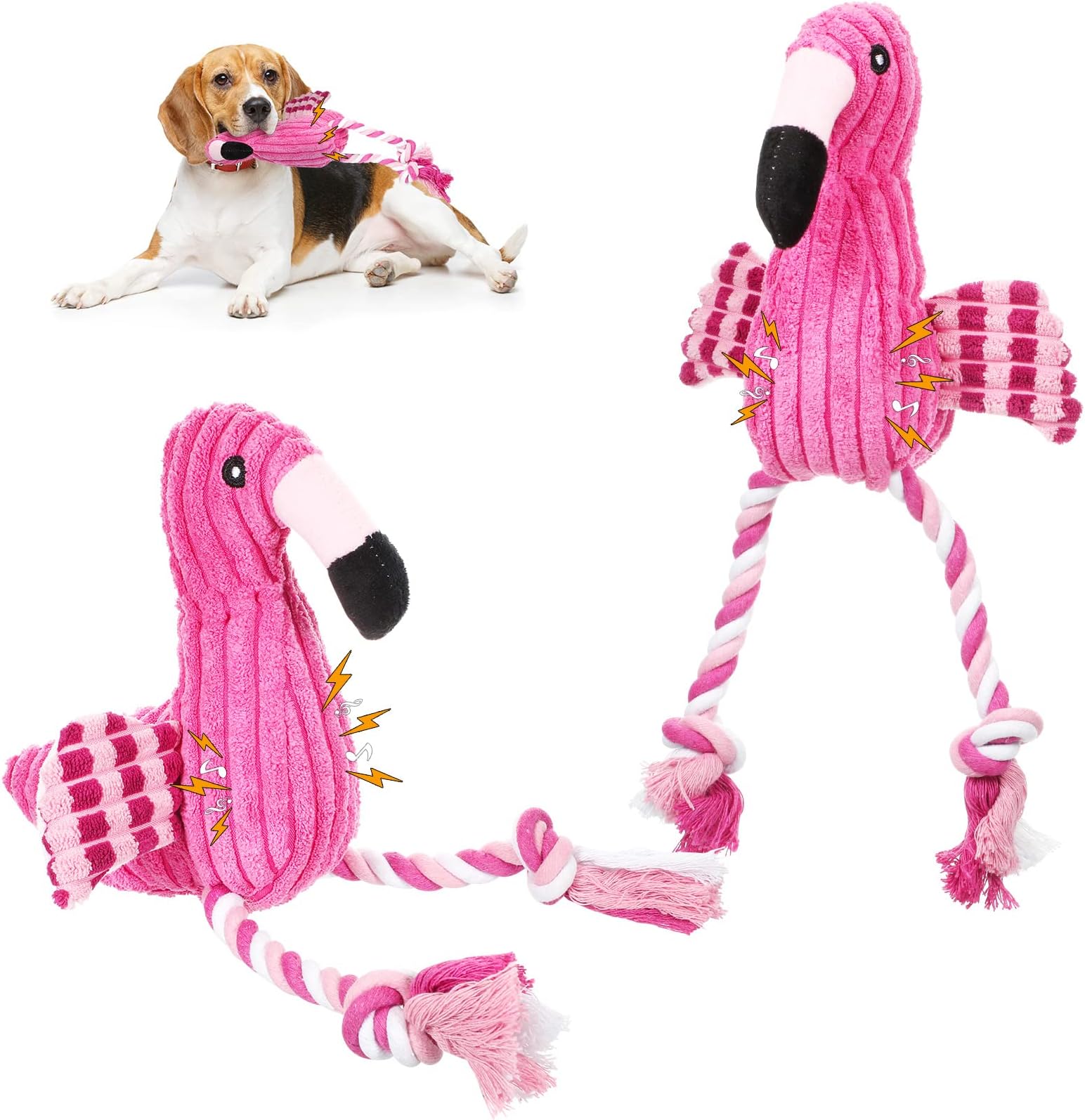 Pet Supplies Sotiff 2 Pack Cute Dog Toys Dog Plush Toys Flamingo Dog Toy Dog Squeak Toys Puppy
