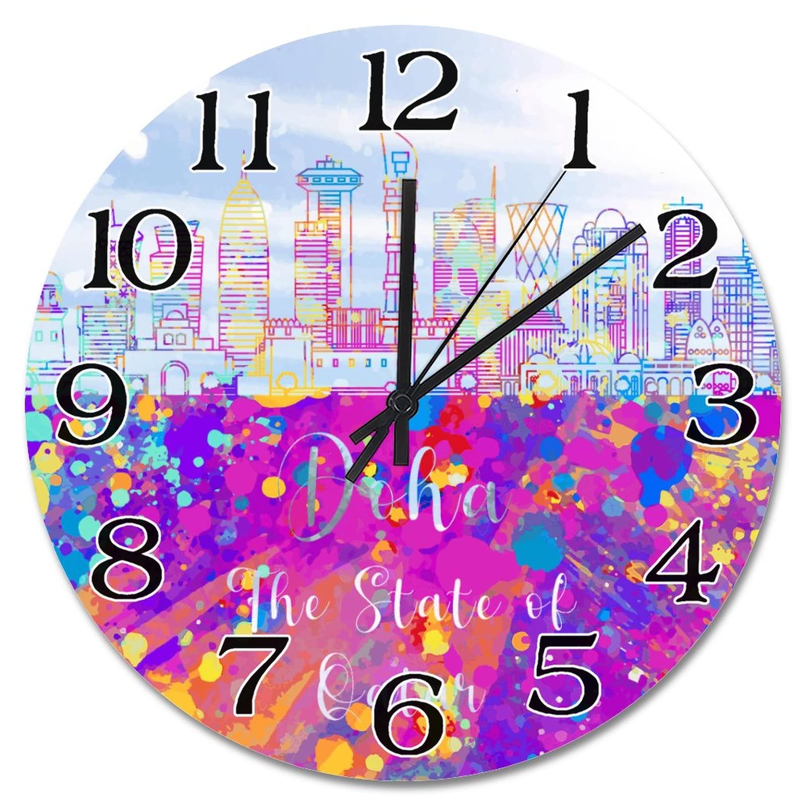 Horloge murale colorée Doha bois 38 cm, la solution design pour égayer vos murs blancs de cuisine