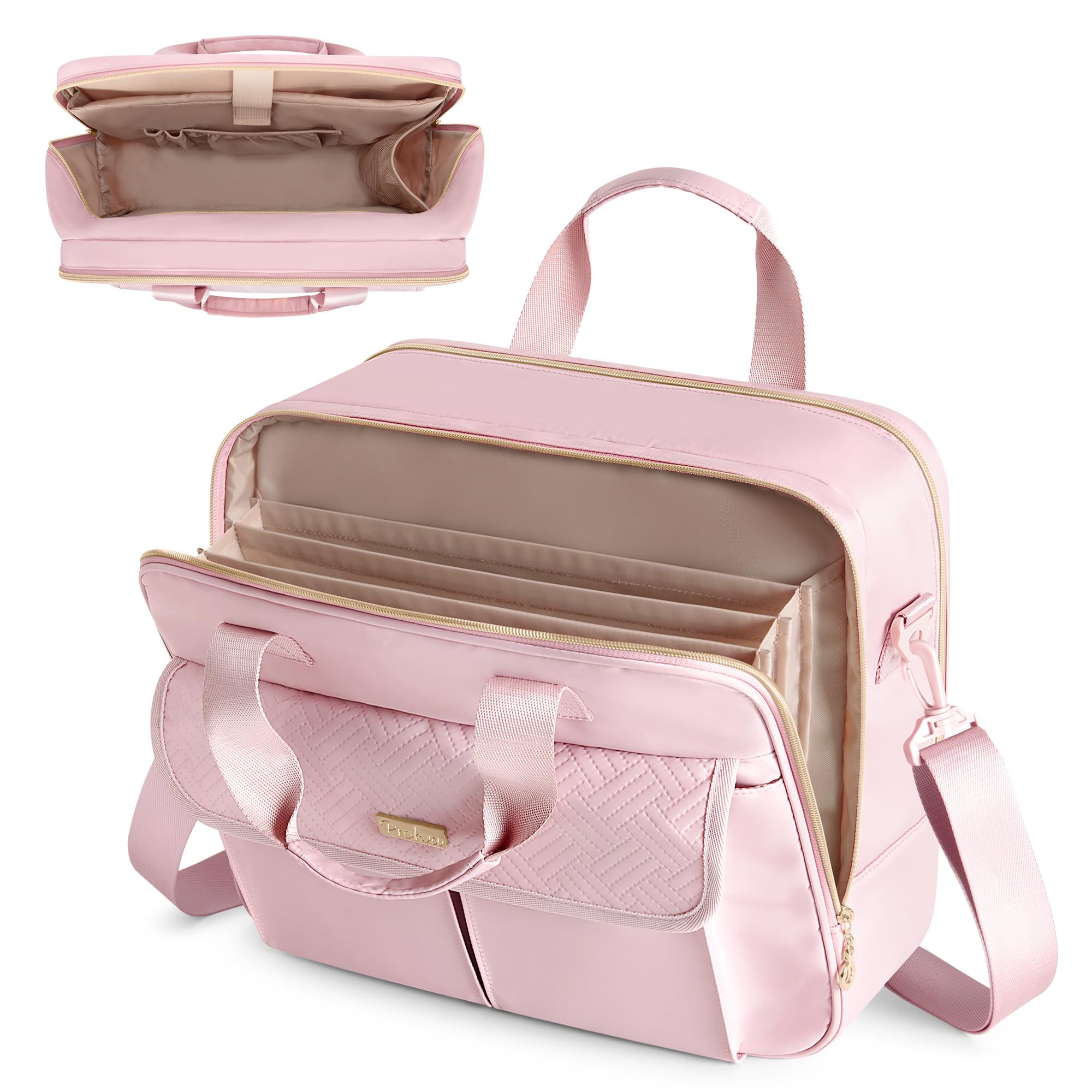 Bolso para Profesores con Organizador de Archivos en Acordeón, Maletín para Ordenador Portátil para Mujeres, Ideal para Profesores, Tutores, Enfermeras, Mujeres de Negocios y Profesionales
