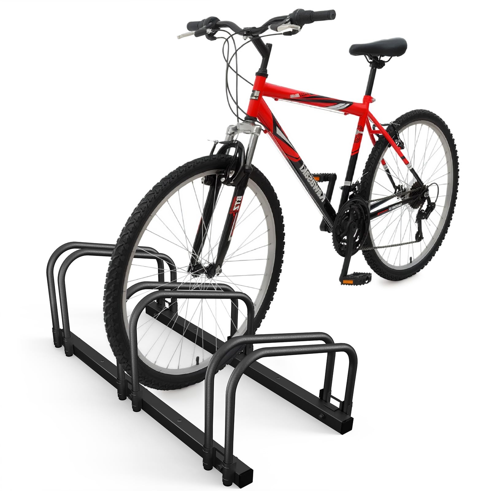 vounot® Râtelier Vélo 3 Vélos Range Vélo Système Range Vélo Rangement pour Vélo Support pour Bicyclette Sol ou Mural en Acier Revêtu Support de Rangement Vélo Jardin ou Garage Râtelier Familial Noir