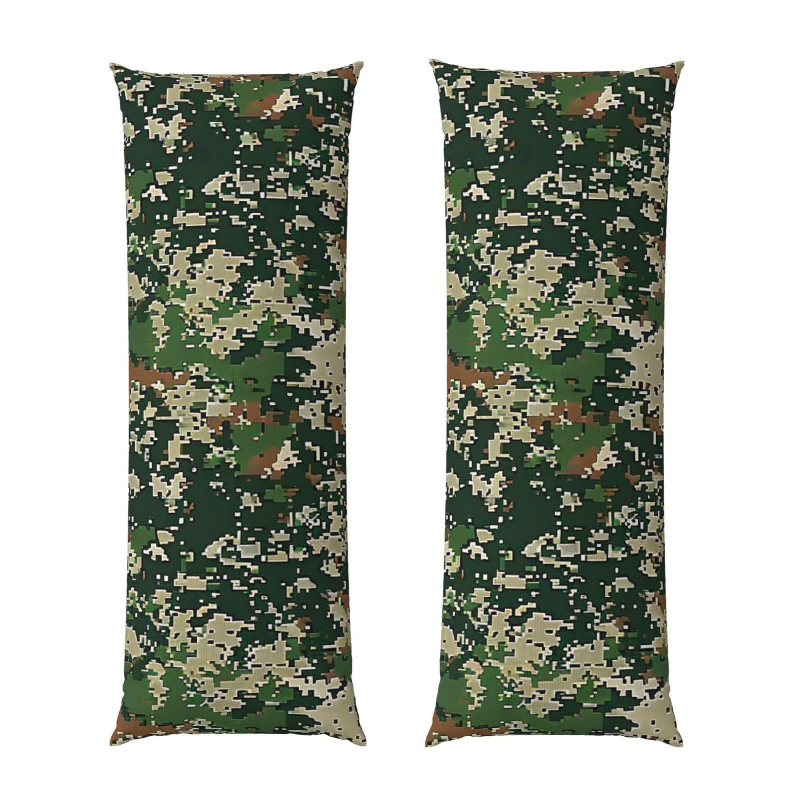 Body Pillow Cover 20x54 Inch, Green Army Digital Camouflage Print Long Lumbar Pillow Case with Zipper Long Body Pillowcase Decorative for Bed Sofa Bedroom