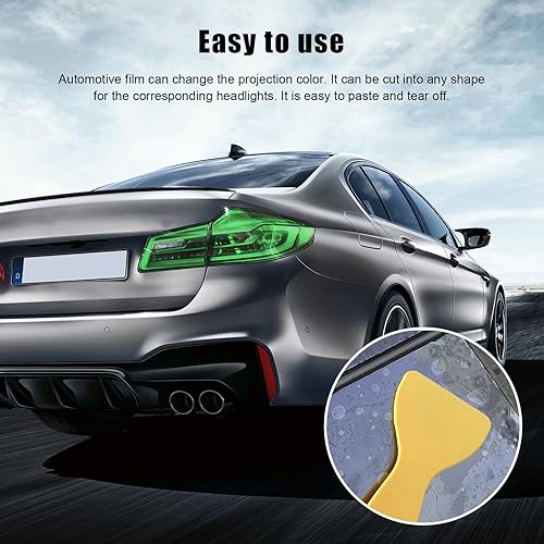 Vista 56 de Película de tinte para automóvil de 12 y 48 pulgadas, faros delanteros brillantes de camaleón, luces traseras antiniebla con apretar y cortar, rollo
