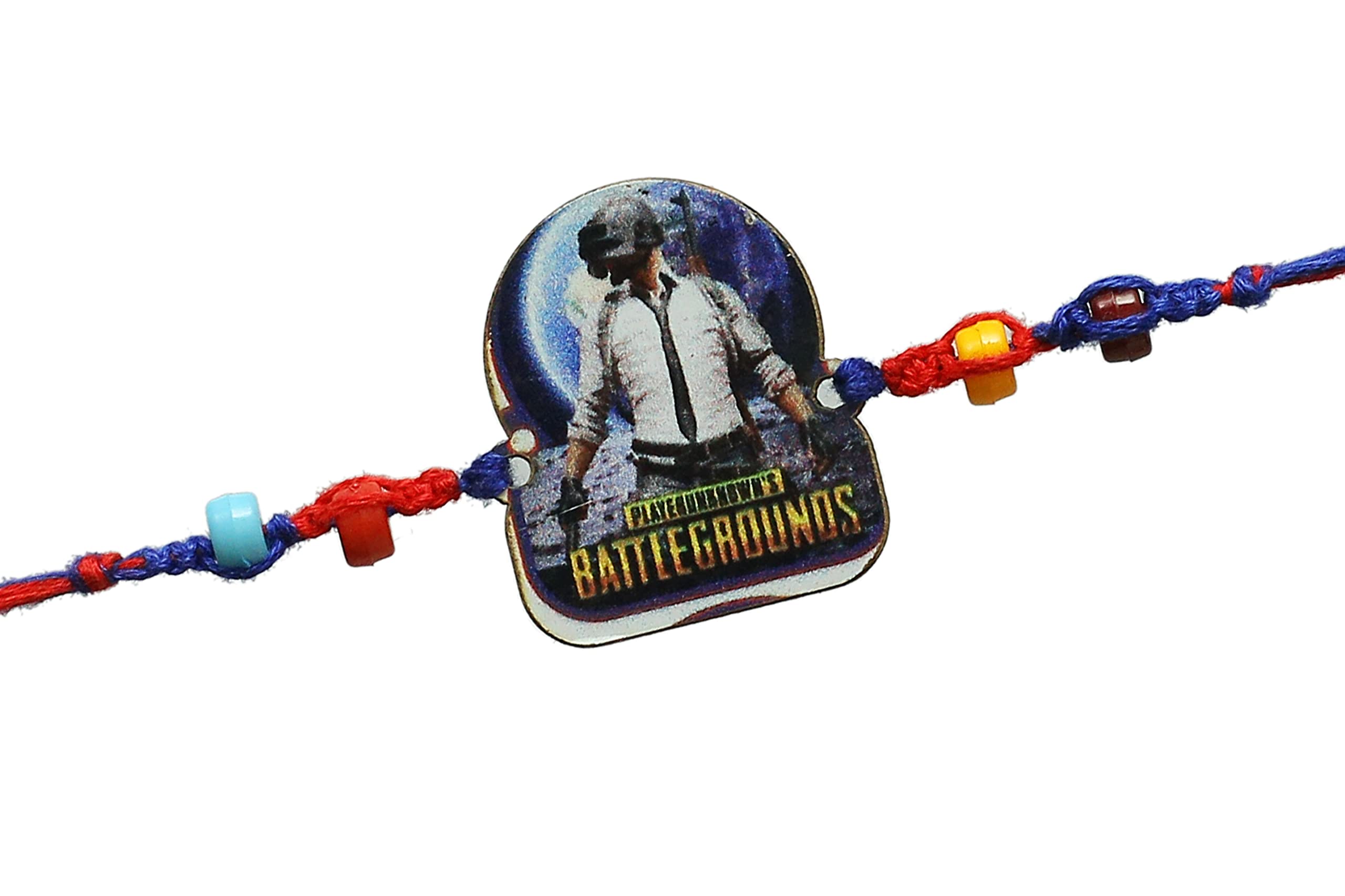 Rakhi Mart™- PUBG Bag cartoon With Plastic Pearls rakhi For Sweet baby (set of 1)