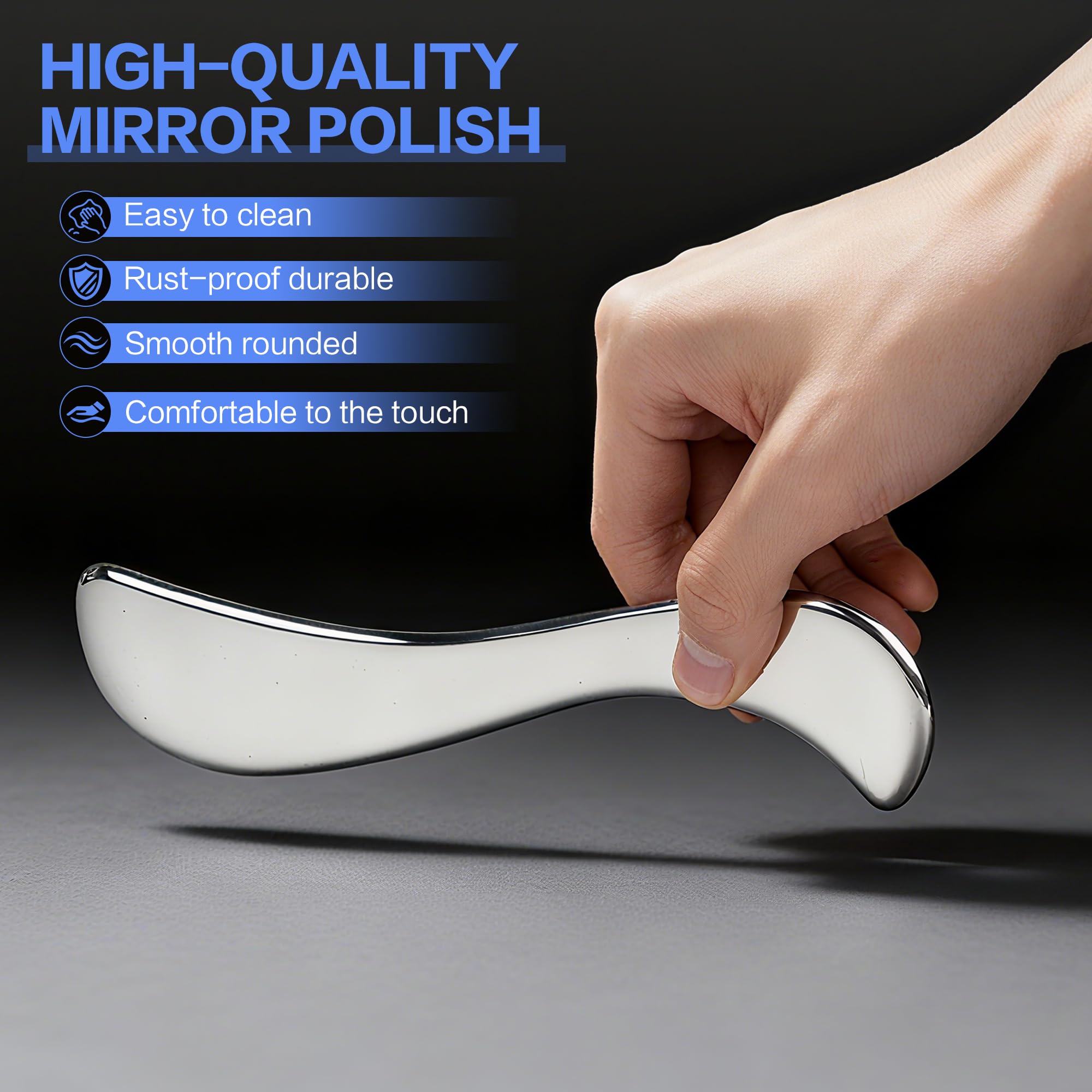 Zestaw 8 w 1 Gua Sha skrobak do mięśni ze stali nierdzewnej do fizjoterapii ciała Gua Sha z organizerem Narzędzie do masażu tkanek miękkich do SPA, masażu, redukcji bólu mięśni, pielęgnacji
