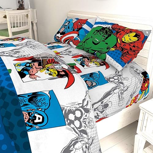 Miniatura 6 de Jay Franco Marvel Avengers Good Guys Juego de cama de 5 piezas y Hulk Pillow Buddy Bundle