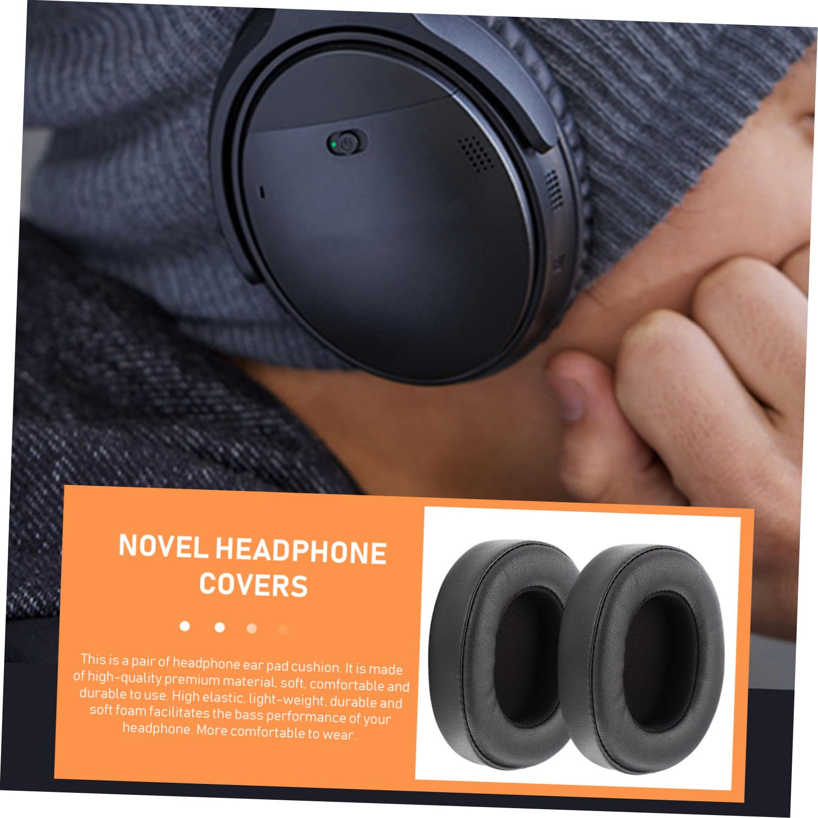 SHINEOFI 3 Juegos De 2 Almohadillas De Algodón para Auriculares Jble55 Color Negro Espuma Viscoelástica