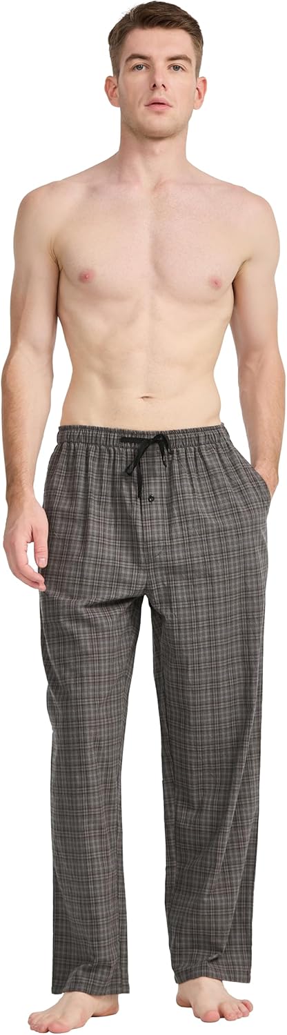 Tony & Candice Mens Pajama Pants Set Lightweight Sleep Lounge Cotton Pants, PJ Bottoms with Pockets Drawstring - Image 2