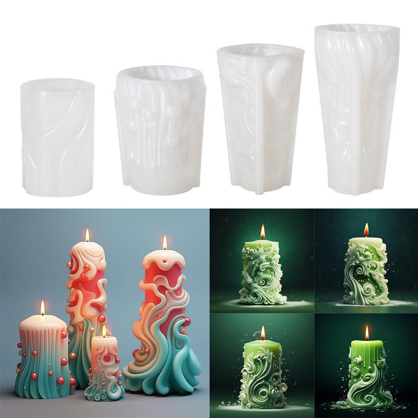Molde cilíndrico tallado para hacer adornos de yeso, decoración del hogar, cilindro de manualidades, molde de silicona relajante y calmante