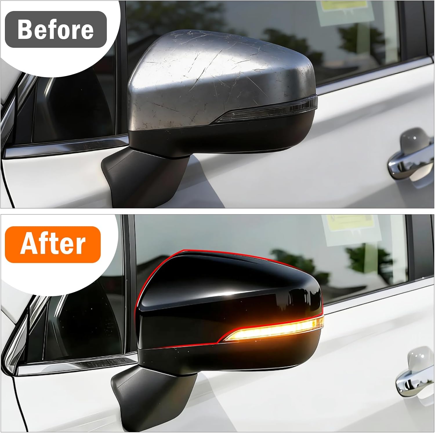 Yumzeco 1PC Compatible with Subaru Mirror Cover Forester 2019-2023/Crosstrek 2018-2023, Driver Side Subaru Forester Mirror Cap W/Light Clip-on Replacement Replace for 91059FL030-Left Glossy Black