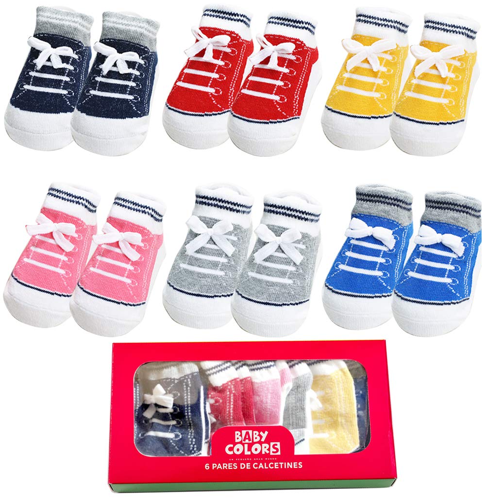 Baby Non Skid Anti Slip Infant Newborn Boys Girls Ankle Socks 6 Pairs