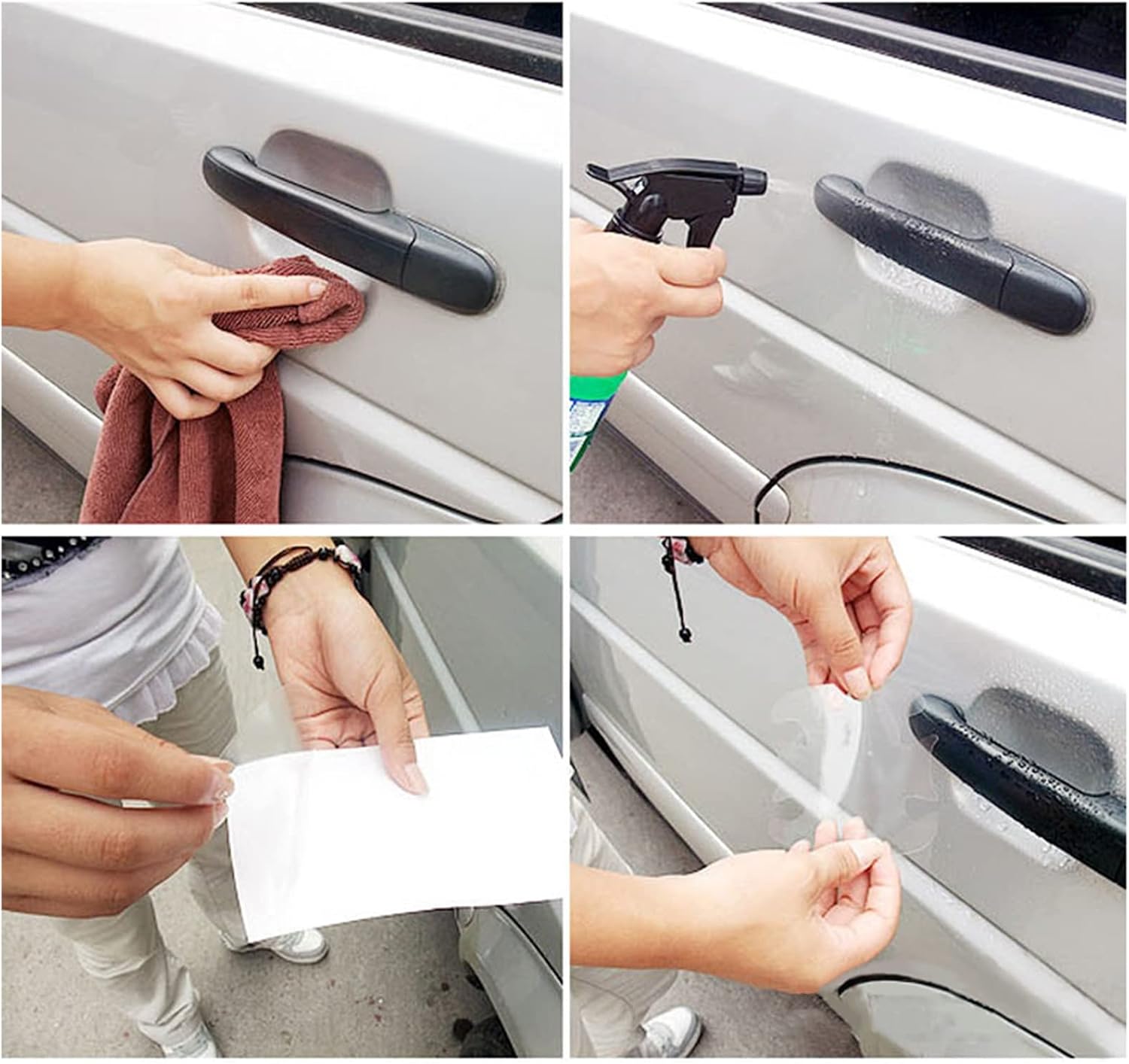 4PCs 3M Scotchguard Clear Door Cup Handle Paint Scratch Protection Guard Film Bra Vinyl Style 2