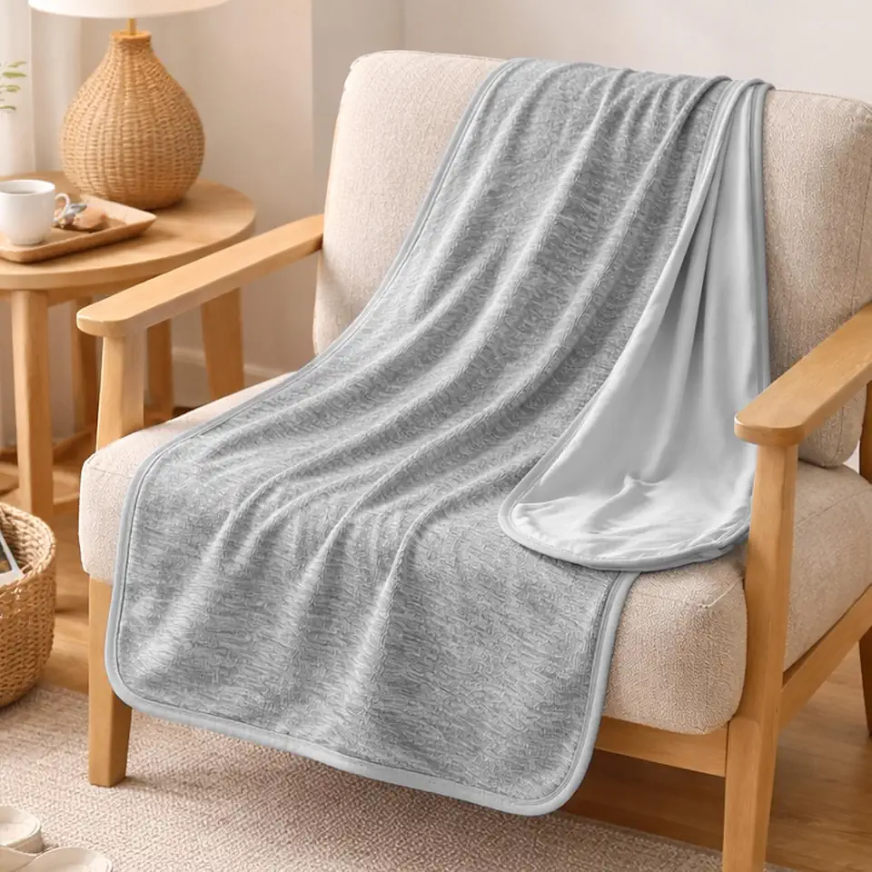 Cobertor refrescante para suores noturnos absorve o calor para manter os adultos frescos em noites quentes, cobertores refrescantes para pessoas com sono quente, 101 x 152 cm, cinza