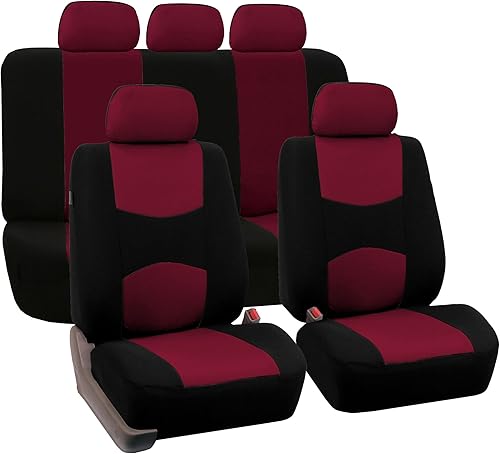 Miniatura 4 de TLH Juego completo de fundas de asiento de automóvil para automóvil, color naranja, ajuste universal, fundas de asiento de automóvil, accesorios