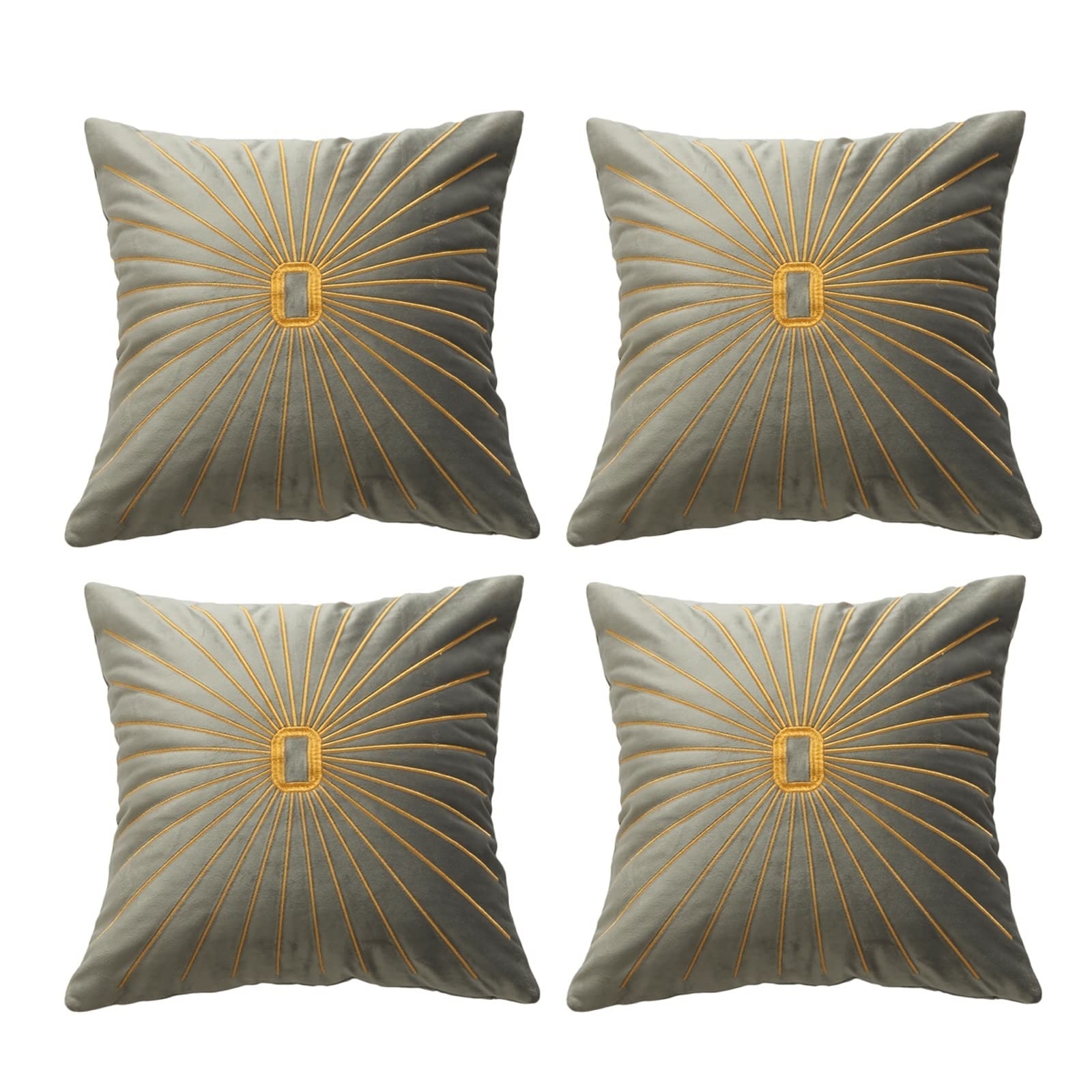 Housses de coussin peluche 45X45cm taie d'oreiller broderie KnSam gris