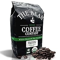 Vista 25 de The Bean Organic Coffee Company Premium Espresso, tostado oscuro, café en grano entero, bolsa de 16 onzas