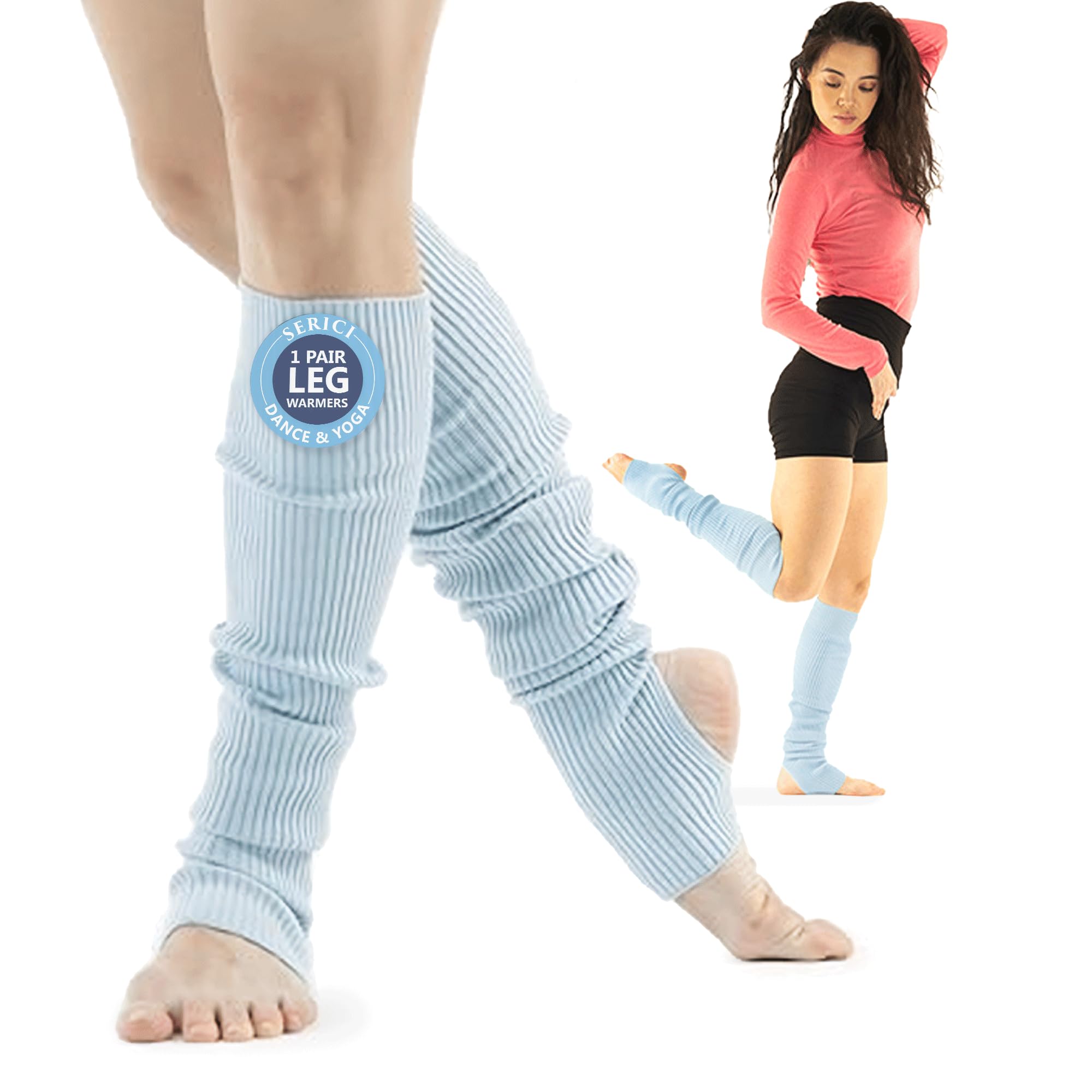 SERICILeg Warmers for Women Dance & Yoga | Open Toe & Heel Dance Socks | Eighty’s 80s Ribbed Party Socks | Warm Sports Socks