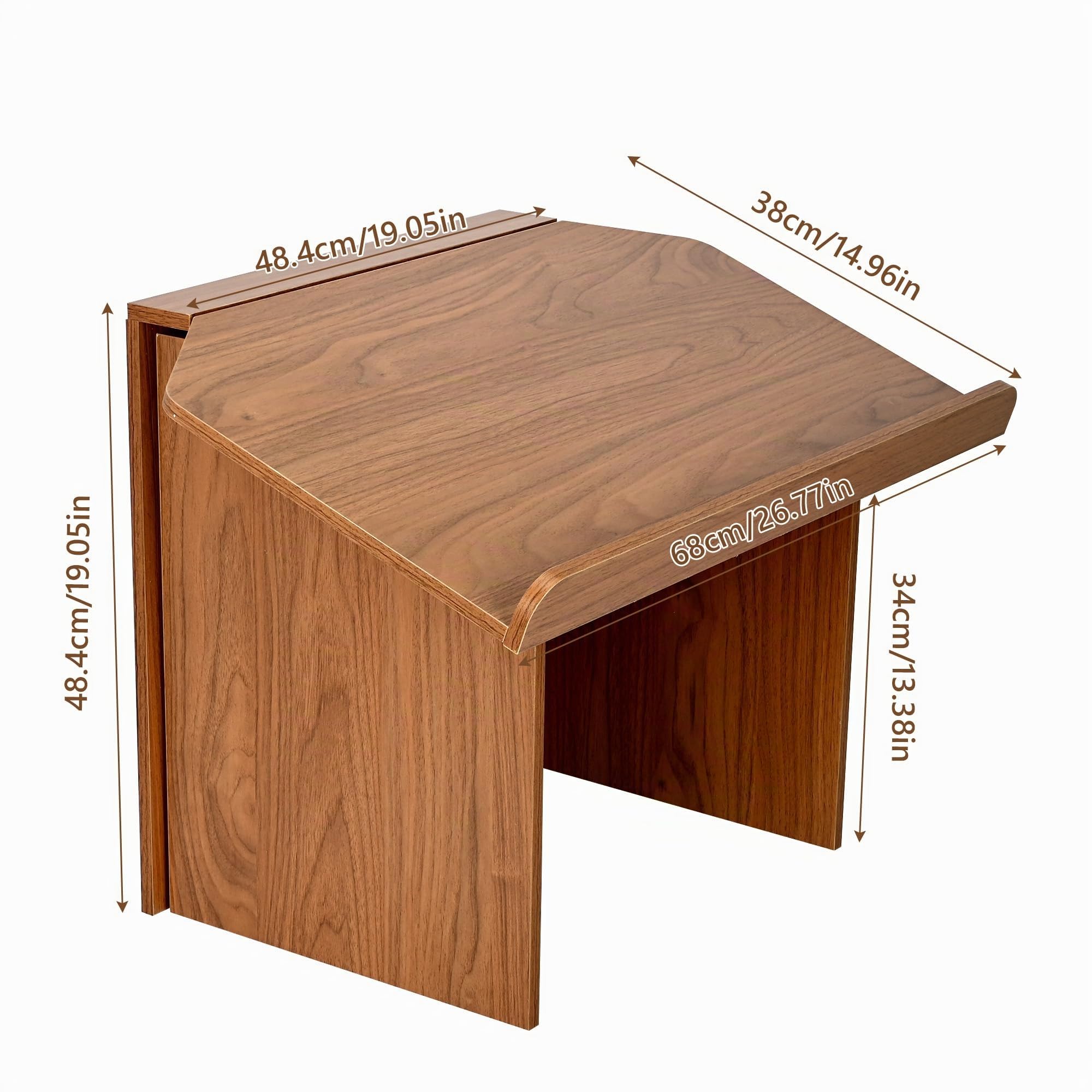 uyoyous Podium pour Église Pupitre Pliable avec Support pour Livres | Portable en Bois et Acier Support pour Présentations en Classe Dimensions: 68L x 38l x 48,4H cm