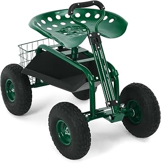 Rolling Garden Seat with Wheels, 300lbs Heavy Duty Garden Workseat