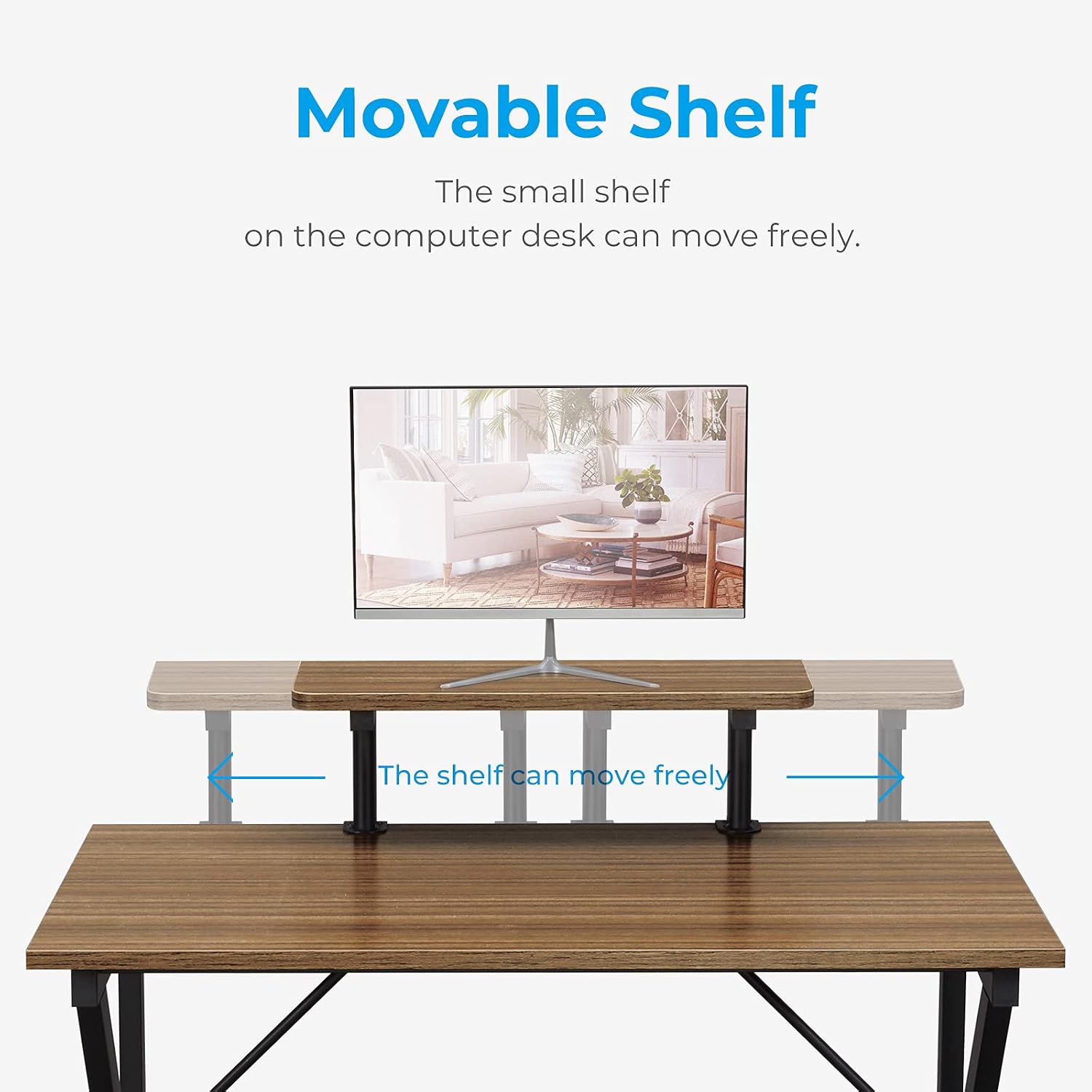 GreenForest Small Computer Desk 32 inch, Writing Gaming Desk with Moveable Shelf for Home Office Workstation, Espresso