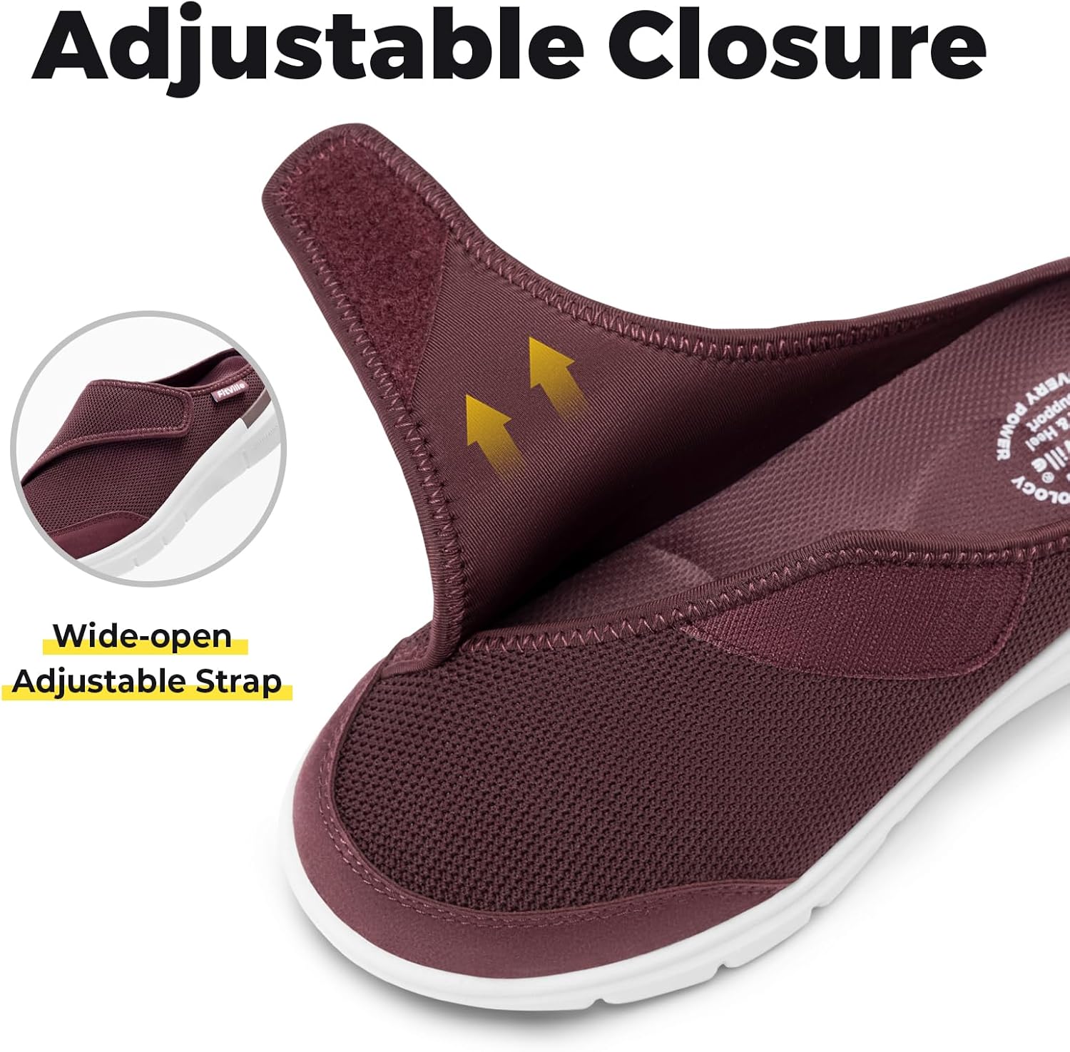 FitVille Women's Wide Adjustable Slippers with Arch Support – Slip On Mules Clogs for Swollen Feet, Plantar Fasciitis & Diabetic Comfort, Indoor Outdoor - Image 4