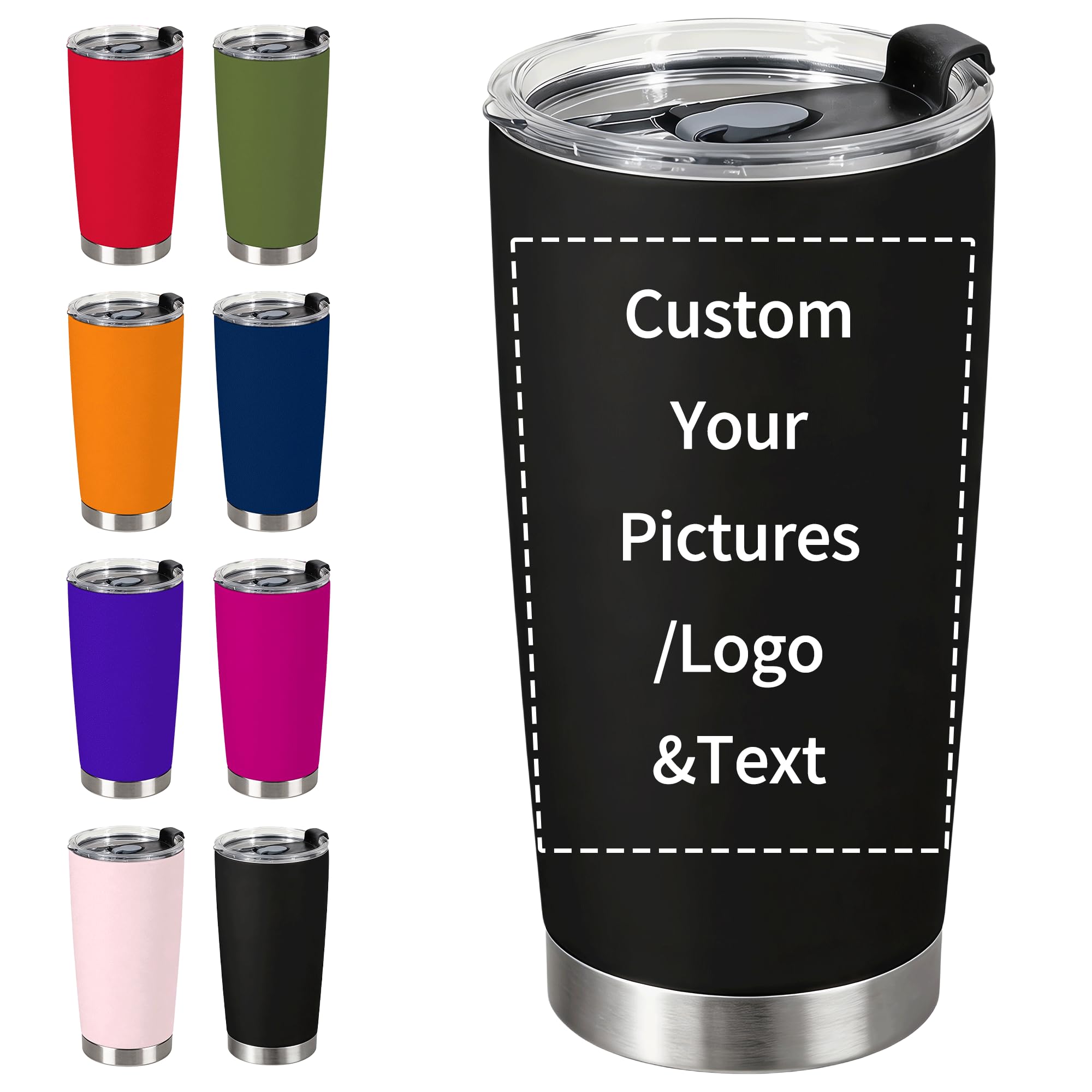 Amazon.com: Personalized 20oz Coffee Tumbler with Your Photo Text