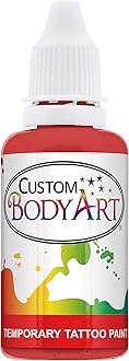 RED TEMPORARY TATTOO INK AIRBRUSH BODY ART PAINT 1-OZ