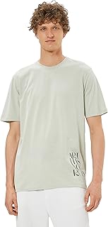 KOTON mens Slogan Printed Crew Neck Short Sleeve Tshirt