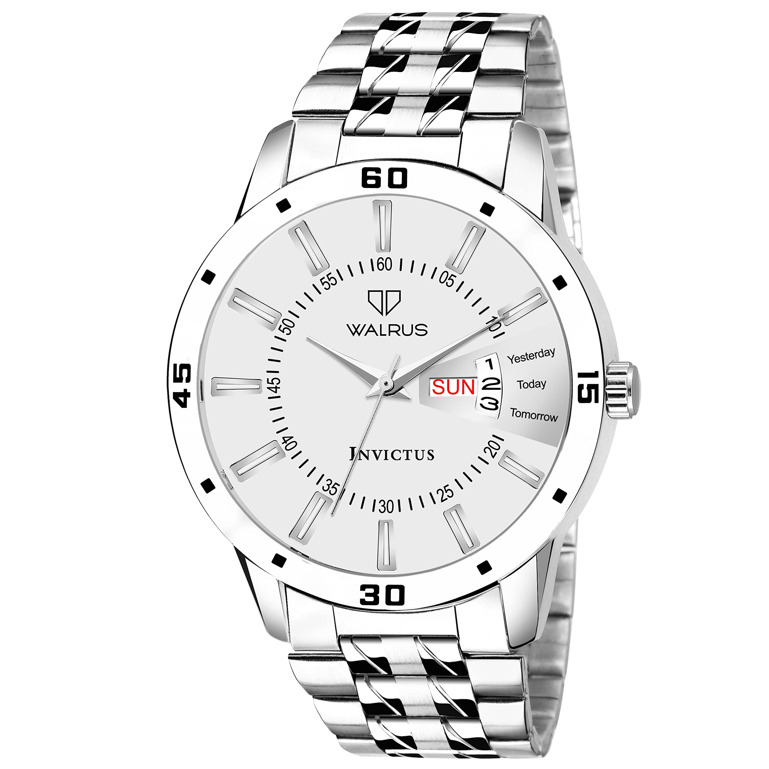 Walrus Essential Series White Dial Men Stainless Steellic Wristwatch with Day & Date Function (B0C4L5TKL4) Amazon Price History, Amazon Price Tracker