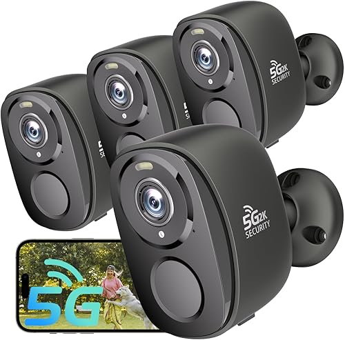 4 cámaras de seguridad 2K inalámbricas para exteriores, cámara de vigilancia interior para el hogar, cámaras de seguridad WiFi alimentadas por