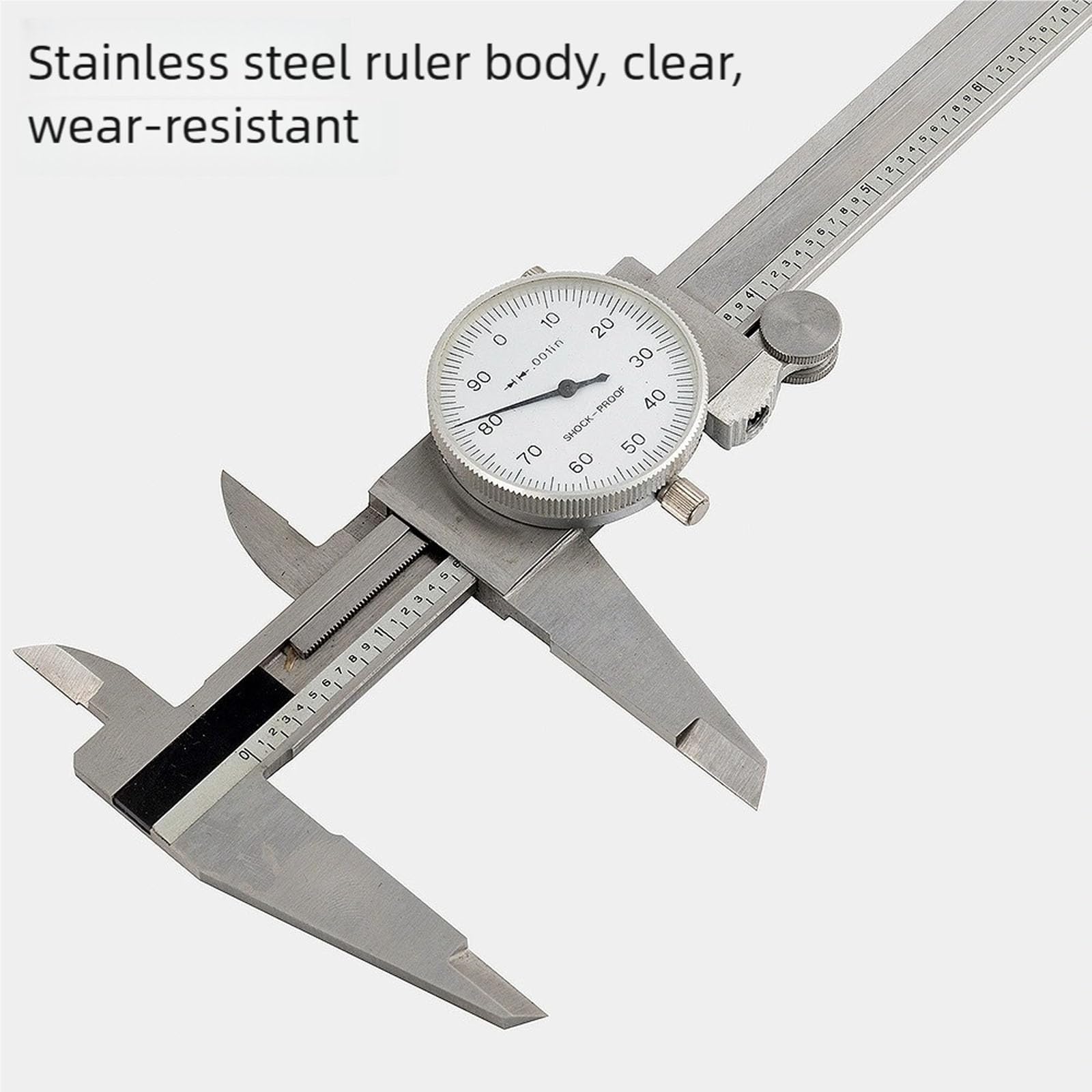 Diales profesionales de acero inoxidable, calibre 20, 3 cm, escala clara, nonio, instrumentos de medición industriales