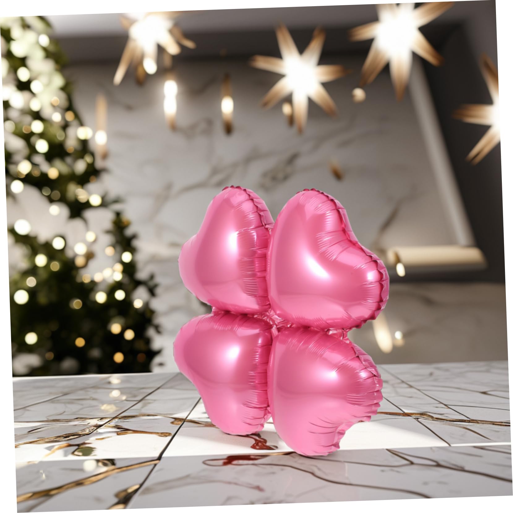 50piezas Globos De Aluminio Corazón Globos Decorativos Para San Valentín Fiesta De Cumpleaños Decorativo De Corazón