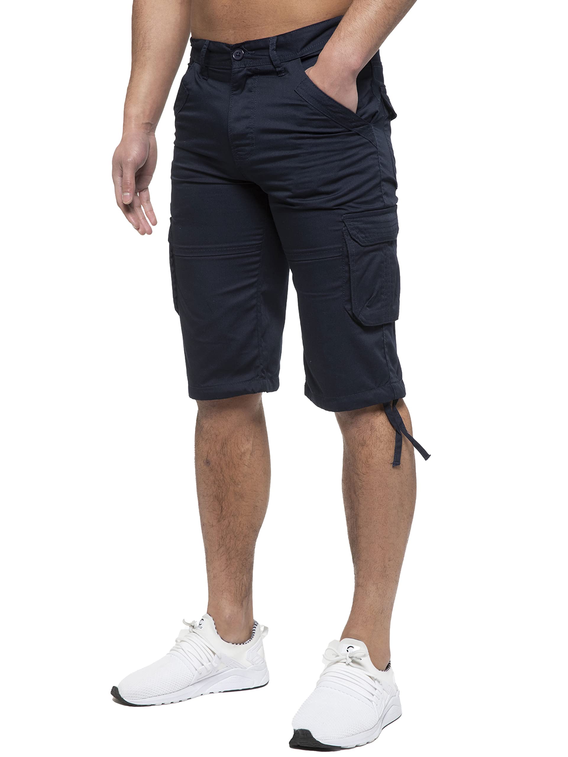 989Zé Enzo Men's Navy Cargo Combat Shorts Summer Chino Casual Work Knee Length Pants Ezs426 Shorts 46