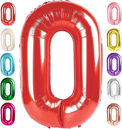 Vista 36 de Globos del números 0 de 40 pulgadas para formar los números 10, 20, 30, 40, 50, 60, 70, 80, 90, 100, para decoración de cumpleaños, bodas, eventos